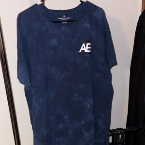 American Eagle Outfitters Men's Navy Tie-Dye Tee
